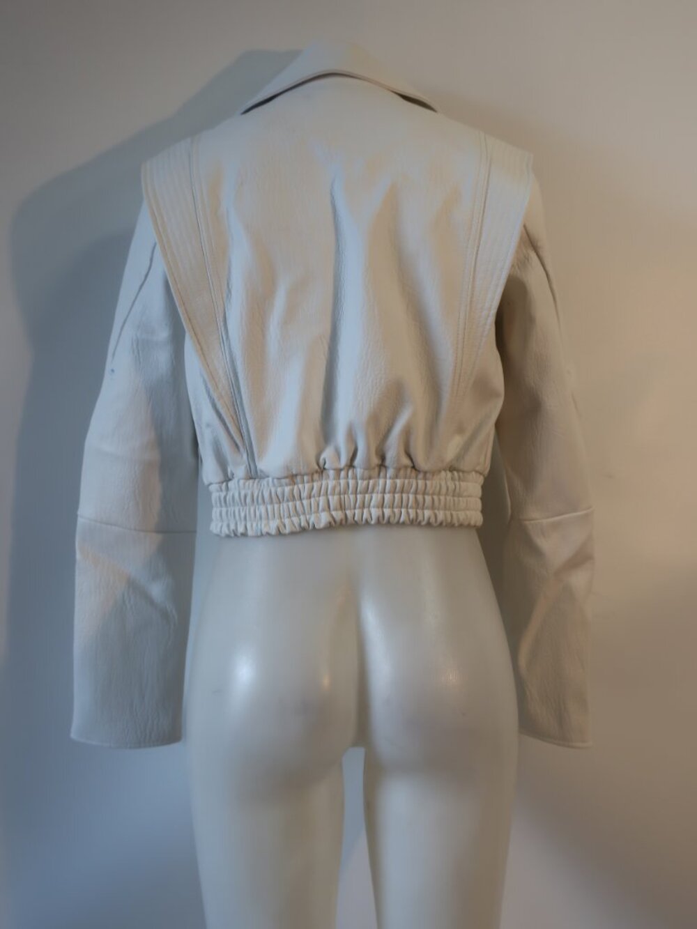Womens Blank NYC (Item- 70) White Faux Leather Zip Moto Jacket M - Picture 11 of 16